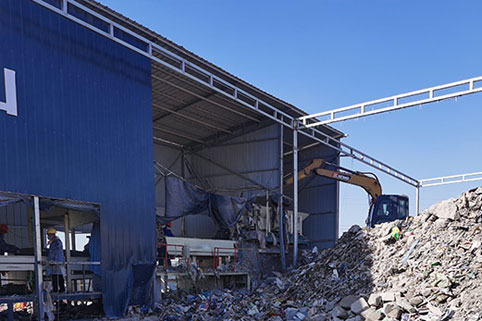 Hubei Wuhan construction waste treatment production line project site